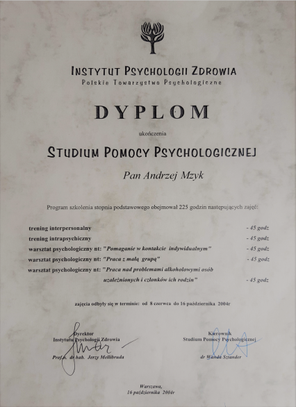 Specjalista Psychoterapii Uzależnień