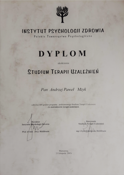 Specjalista Psychoterapii Uzależnień